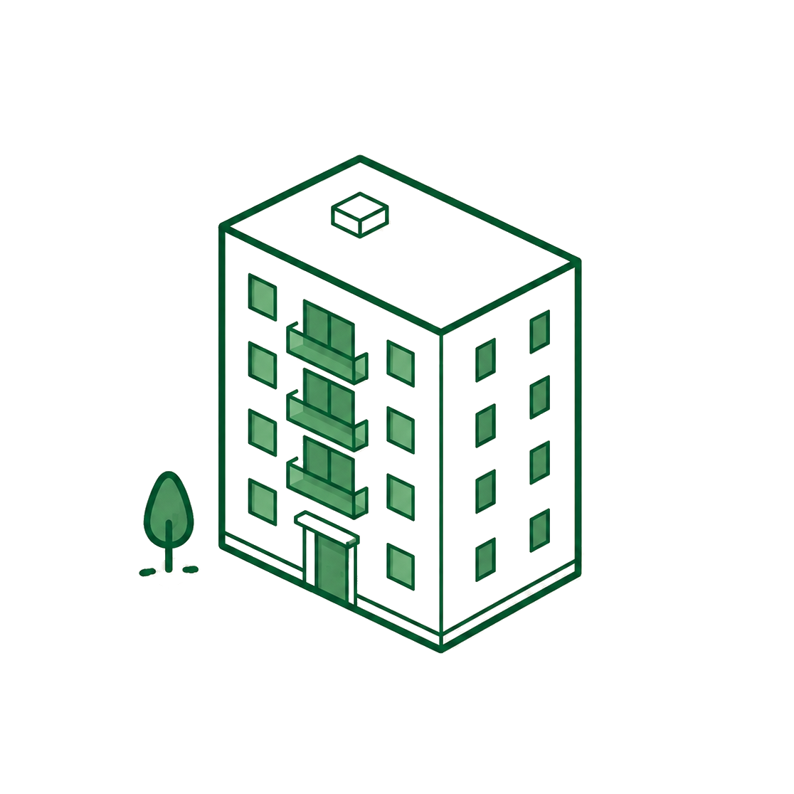 Illustratie van een appartement