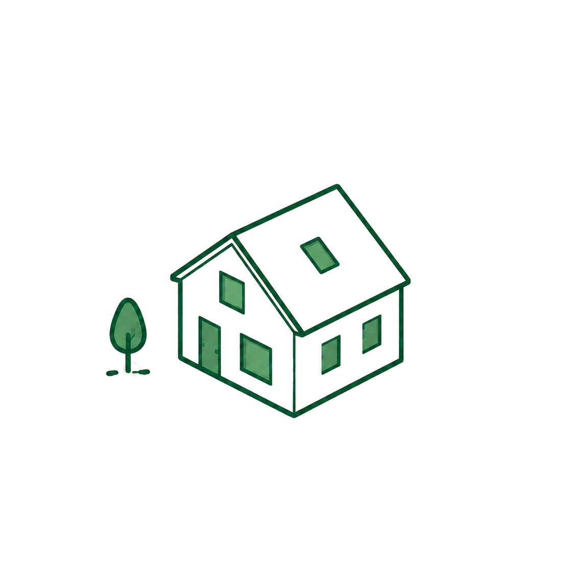 Illustratie van een vrijstaande woning