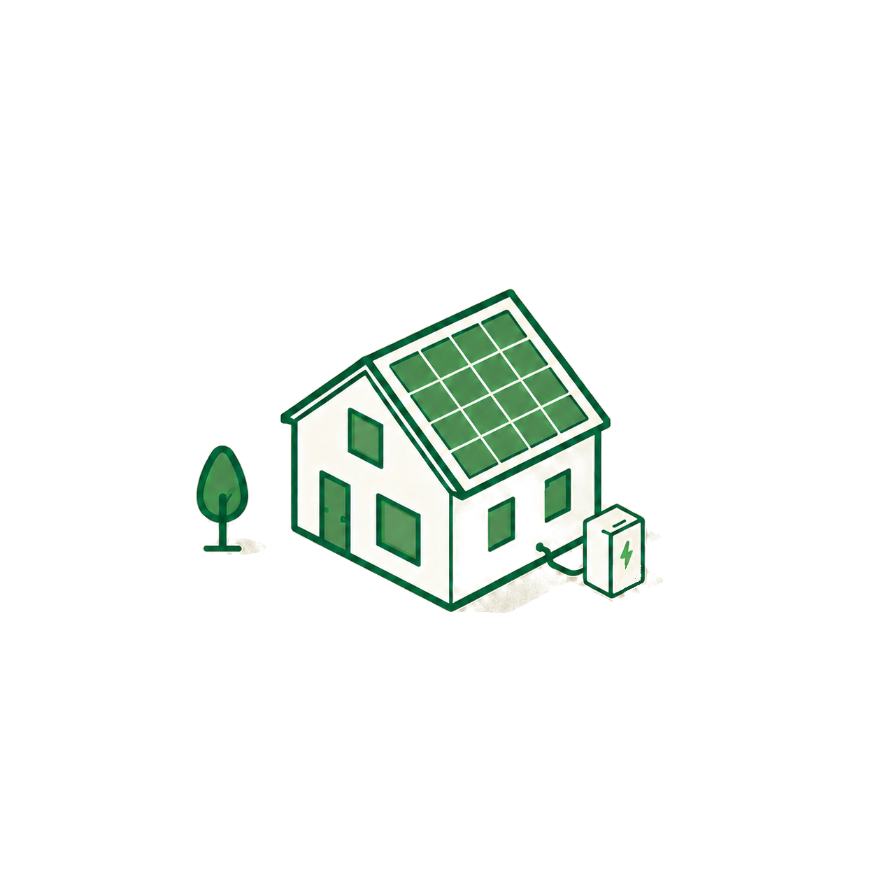 Woning met zonnepanelen en een thuisbatterij